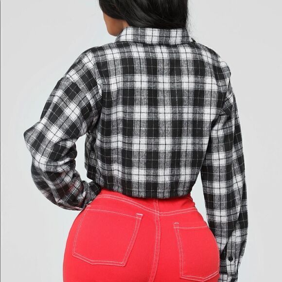 Most Necessary Plaid Top - Black/White - Picture 4 of 7